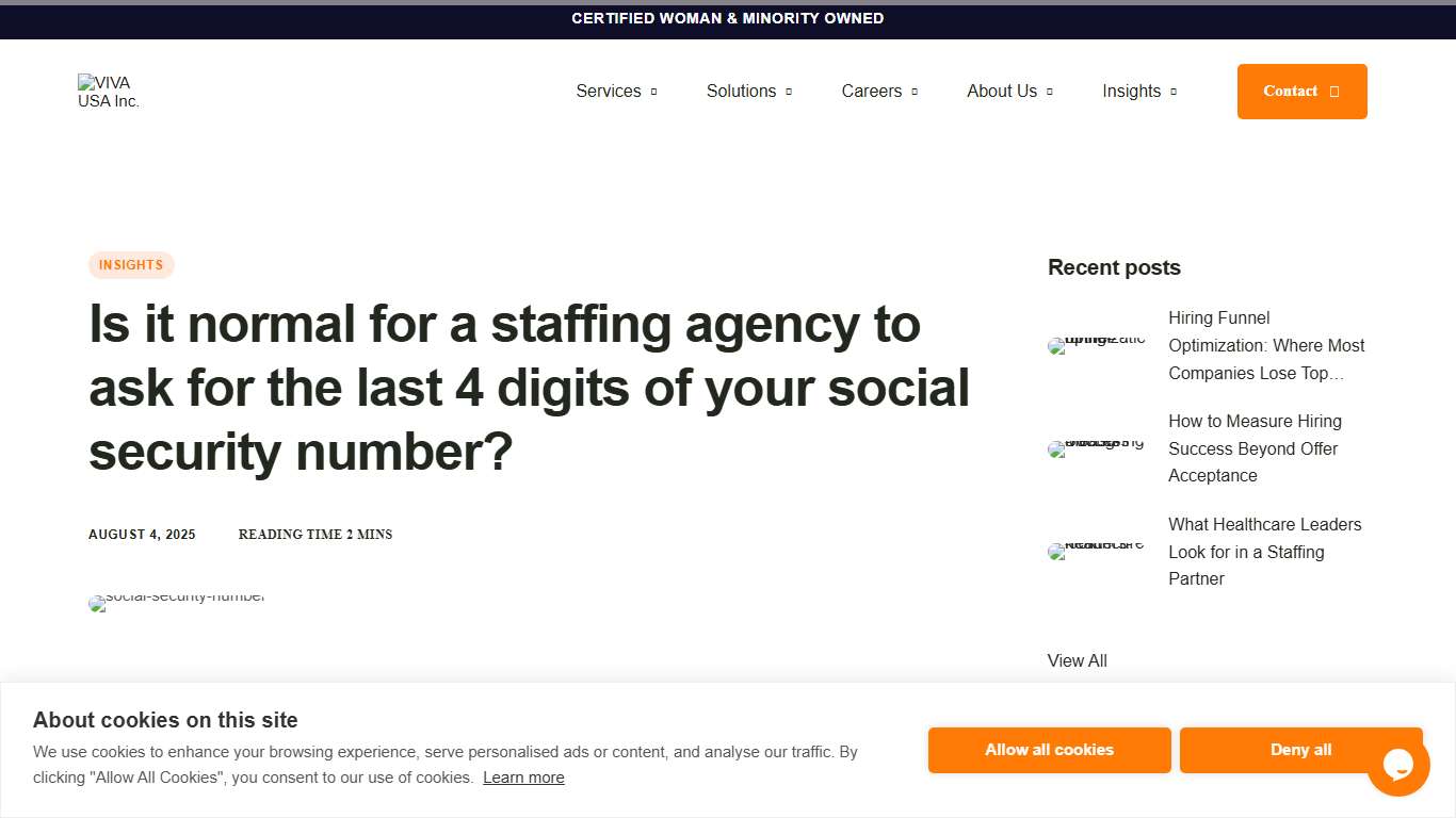 Is It Normal for Staffing Agencies to Ask for the Last 4 Digits of Your SSN?
