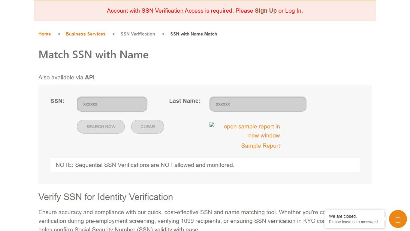Searchbug - Match SSN with Name